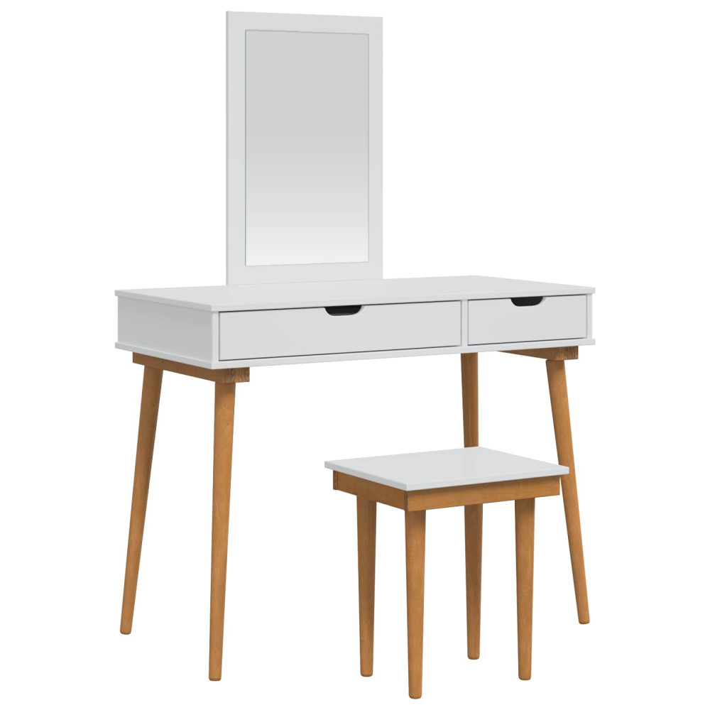 Produktbild för Skrivbordsset FAUSKE 3 pcs Vit 100 x 50 x 143 cm