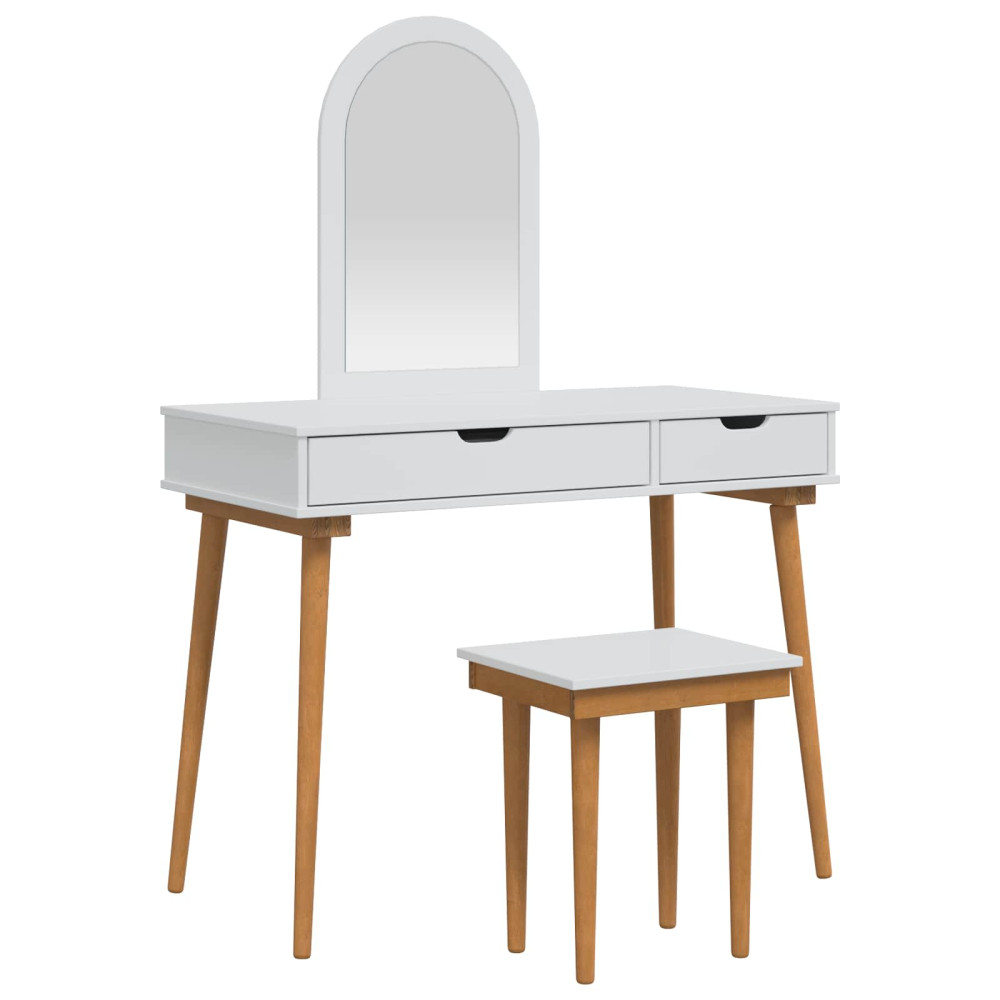 Produktbild för Skrivbordsset FAUSKE 3 pcs Vit 100 x 50 x 143 cm