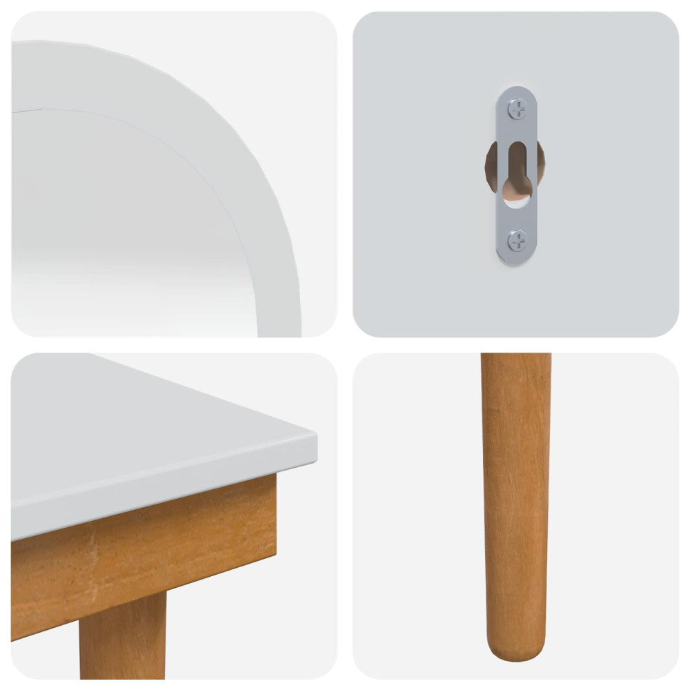 Produktbild för Skrivbordsset FAUSKE 3 pcs Vit 100 x 50 x 143 cm