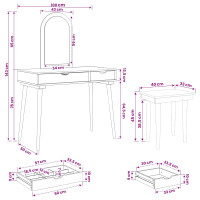 Produktbild för Skrivbordsset FAUSKE 3 pcs Vit 100 x 50 x 143 cm