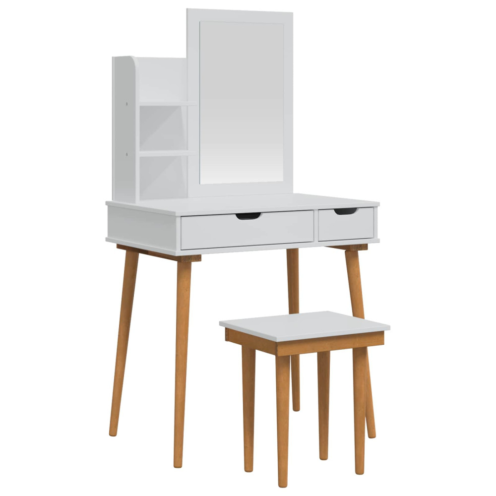 Produktbild för Skrivbordsset FAUSKE 4 pcs Vit 76 x 50 x 143 cm