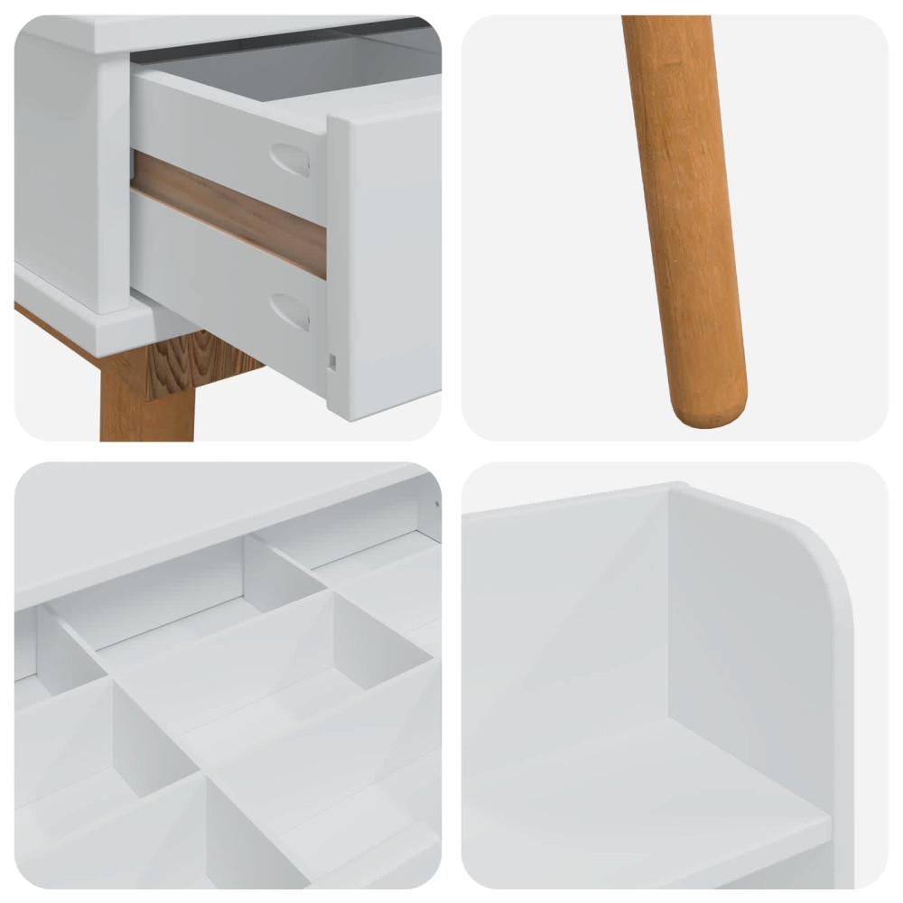 Produktbild för Skrivbordsset FAUSKE 4 pcs Vit 76 x 50 x 143 cm