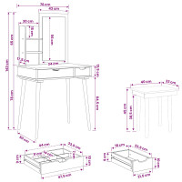 Produktbild för Skrivbordsset FAUSKE 4 pcs Vit 76 x 50 x 143 cm