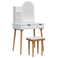 Produktbild för Skrivbordsset FAUSKE 4 pcs Vit 76 x 50 x 143 cm