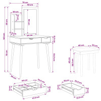 Produktbild för Skrivbordsset FAUSKE 4 pcs Vit 76 x 50 x 143 cm