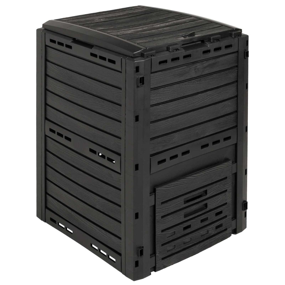 Produktbild för Trädgårdskompost Svart 59,5 x 60 x 81,5 cm 280 l 100% PP