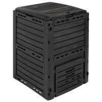 Produktbild för Trädgårdskompost Svart 59,5 x 60 x 81,5 cm 280 l 100% PP