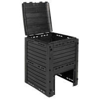 Produktbild för Trädgårdskompost Svart 59,5 x 60 x 81,5 cm 280 l 100% PP