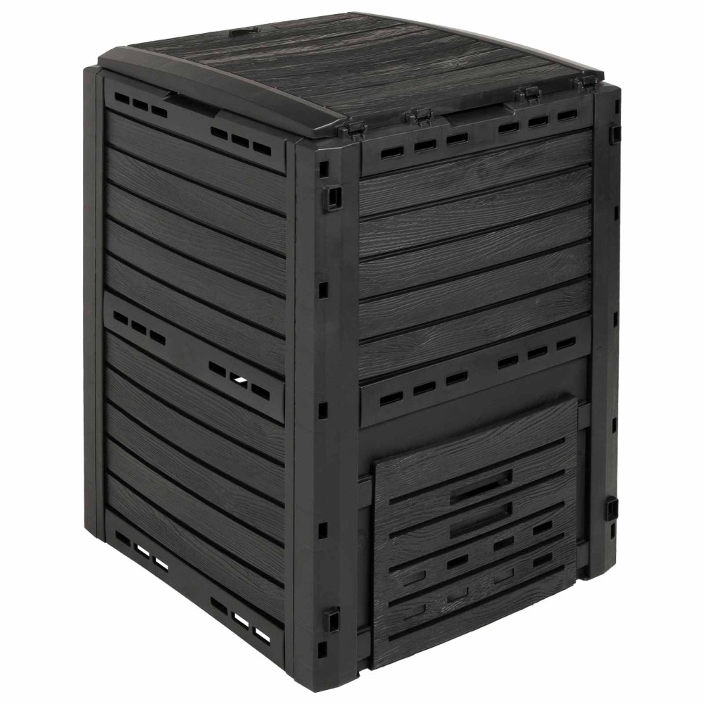Produktbild för Trädgårdskompost Svart 59,5 x 60 x 81,5 cm 280 l 100% PP