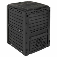 Produktbild för Trädgårdskompost Svart 59,5 x 60 x 81,5 cm 280 l 100% PP