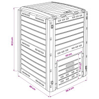 Produktbild för Trädgårdskompost Svart 59,5 x 60 x 81,5 cm 280 l 100% PP