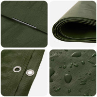 Produktbild för Tarpaulin med öglor Grön 4 x 6 m 260 gsm PE