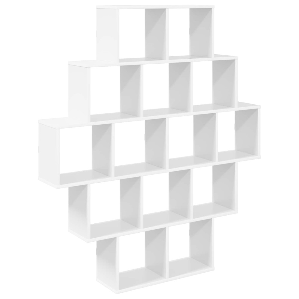 Produktbild för Vägg hylla Vit 120 x 20 x 136 cm Konstruerat trä