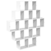 Produktbild för Vägg hylla Vit 120 x 20 x 136 cm Konstruerat trä