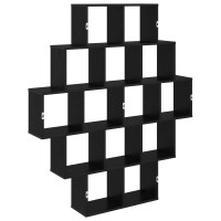 Produktbild för Vägg hylla Svart ek 120 x 20 x 136 cm Konstruerat trä