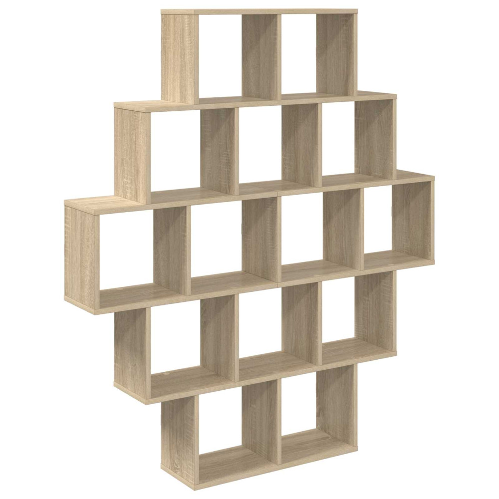 Produktbild för Vägg hylla Sonoma-ek 120 x 20 x 136 cm Konstruerat trä