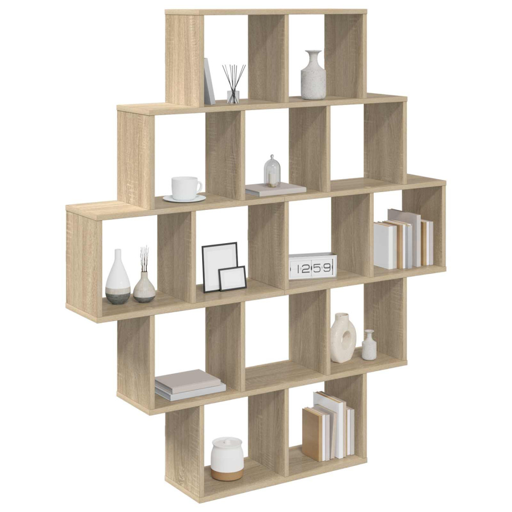 Produktbild för Vägg hylla Sonoma-ek 120 x 20 x 136 cm Konstruerat trä