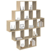 Produktbild för Vägg hylla Sonoma-ek 120 x 20 x 136 cm Konstruerat trä