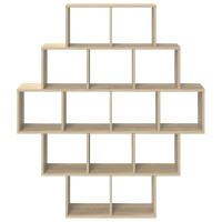 Produktbild för Vägg hylla Sonoma-ek 120 x 20 x 136 cm Konstruerat trä