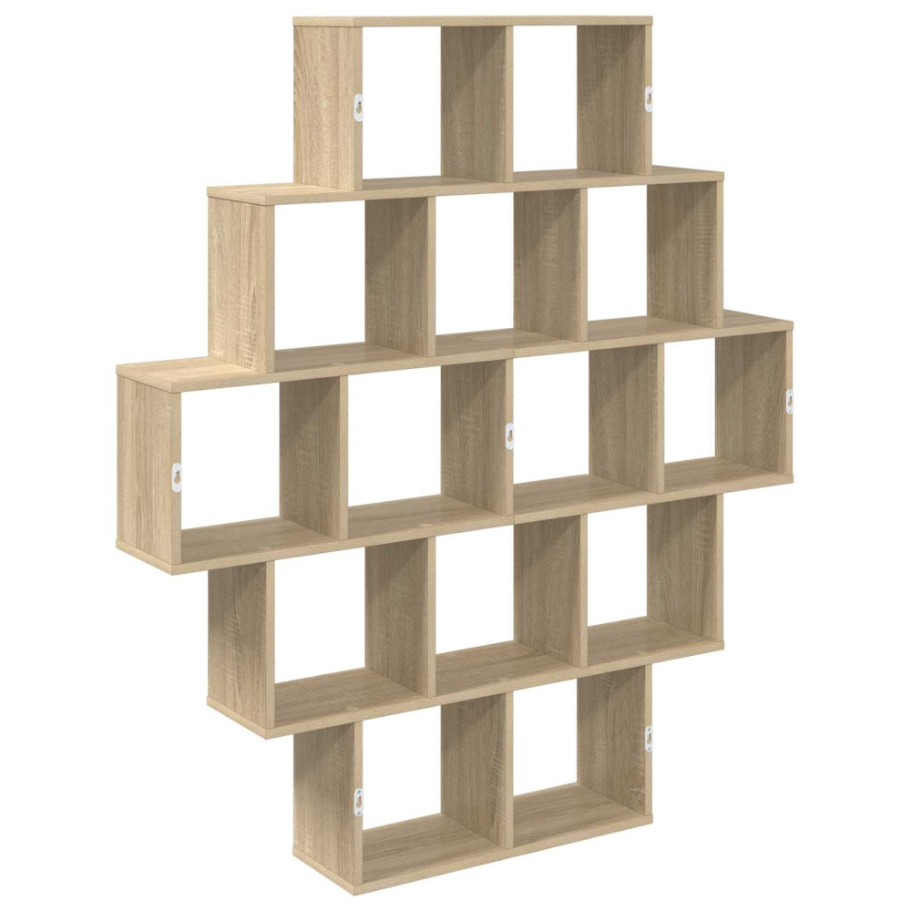 Produktbild för Vägg hylla Sonoma-ek 120 x 20 x 136 cm Konstruerat trä