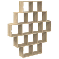 Produktbild för Vägg hylla Sonoma-ek 120 x 20 x 136 cm Konstruerat trä