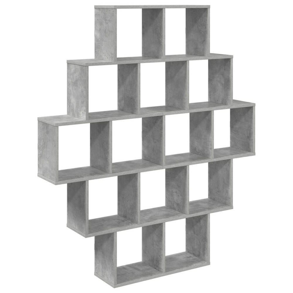 Produktbild för Vägg hylla Betonggrå 120 x 20 x 136 cm Konstruerat trä