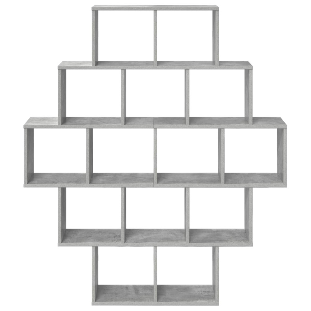 Produktbild för Vägg hylla Betonggrå 120 x 20 x 136 cm Konstruerat trä