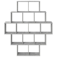 Produktbild för Vägg hylla Betonggrå 120 x 20 x 136 cm Konstruerat trä