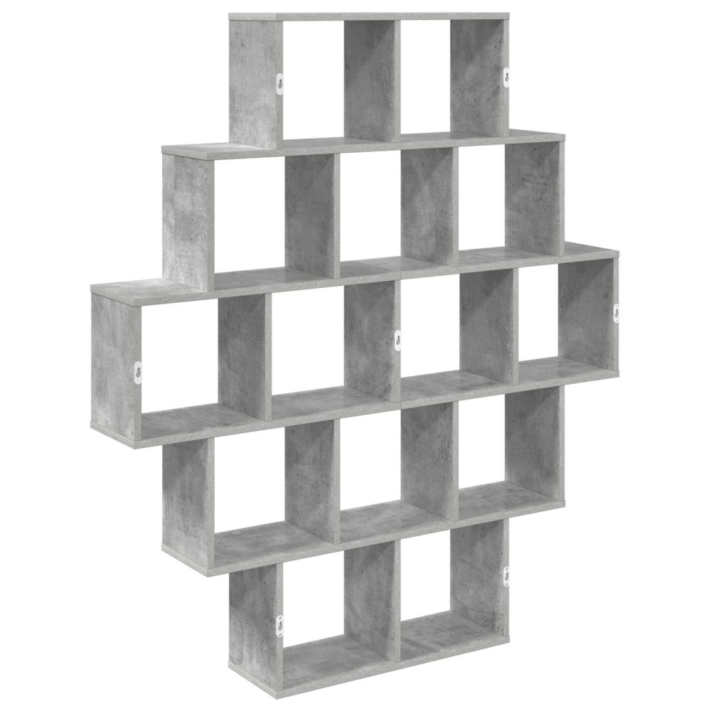 Produktbild för Vägg hylla Betonggrå 120 x 20 x 136 cm Konstruerat trä