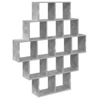 Produktbild för Vägg hylla Betonggrå 120 x 20 x 136 cm Konstruerat trä