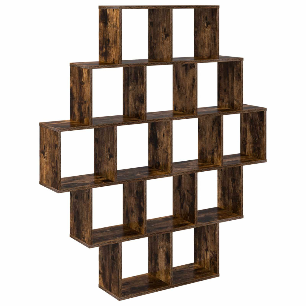 Produktbild för Vägg hylla Rökt ek 120 x 20 x 136 cm Konstruerat trä