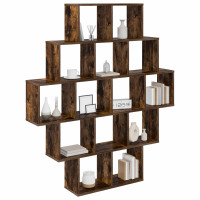 Produktbild för Vägg hylla Rökt ek 120 x 20 x 136 cm Konstruerat trä