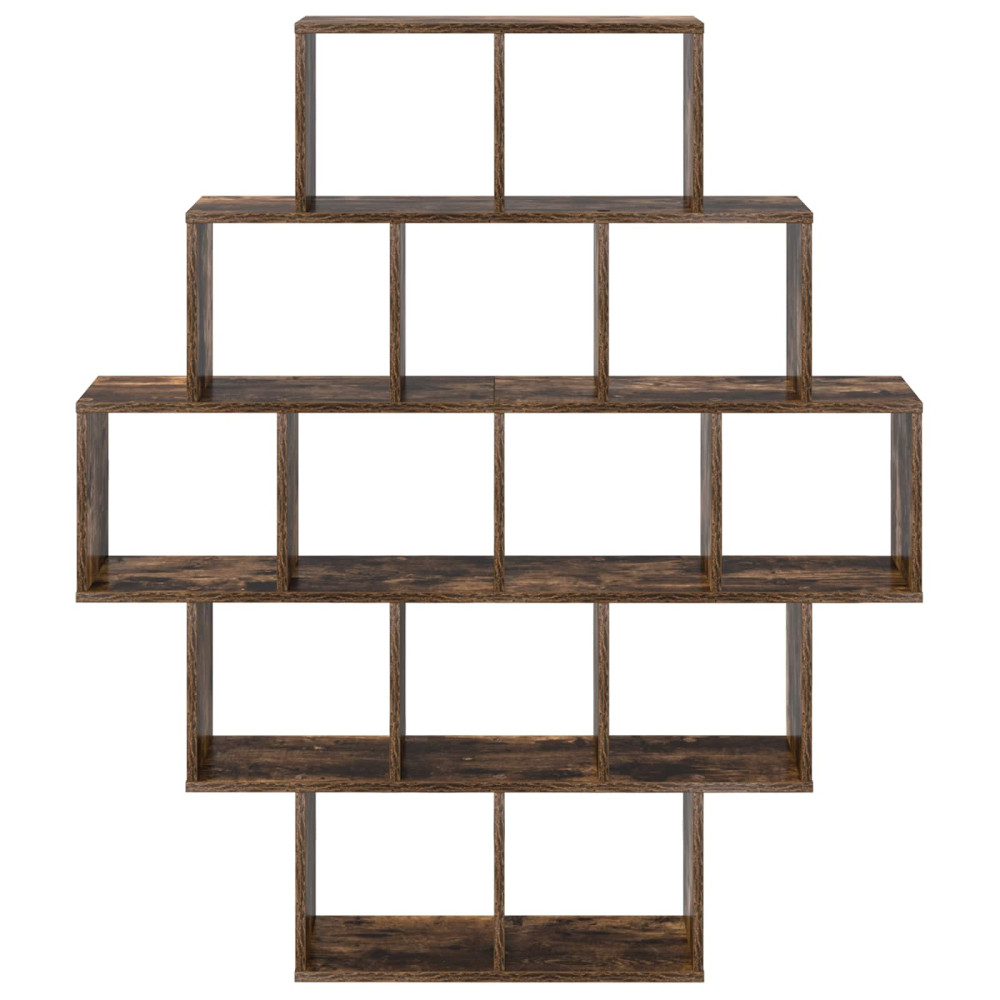 Produktbild för Vägg hylla Rökt ek 120 x 20 x 136 cm Konstruerat trä