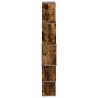 Produktbild för Vägg hylla Rökt ek 120 x 20 x 136 cm Konstruerat trä