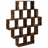 Produktbild för Vägg hylla Rökt ek 120 x 20 x 136 cm Konstruerat trä