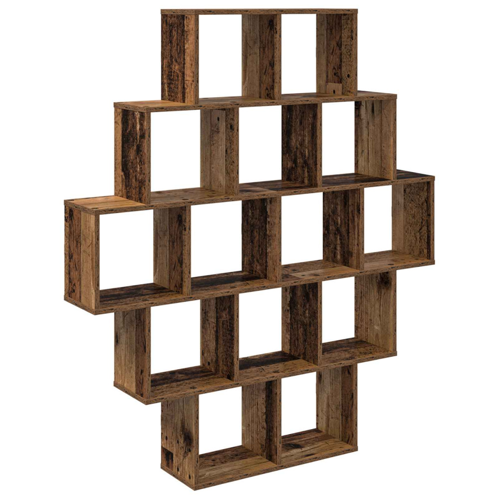 Produktbild för Vägg hylla Gammalt trä 120 x 20 x 136 cm Konstruerat trä