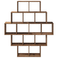 Produktbild för Vägg hylla Gammalt trä 120 x 20 x 136 cm Konstruerat trä