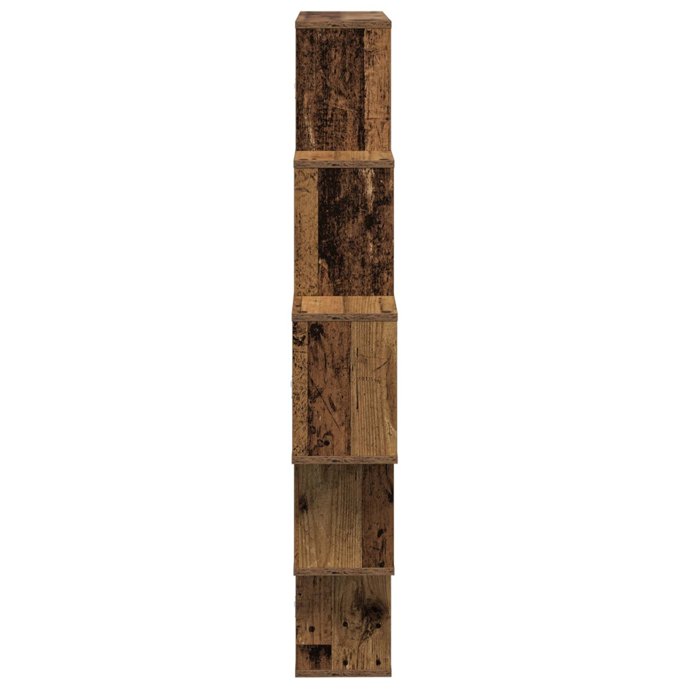 Produktbild för Vägg hylla Gammalt trä 120 x 20 x 136 cm Konstruerat trä