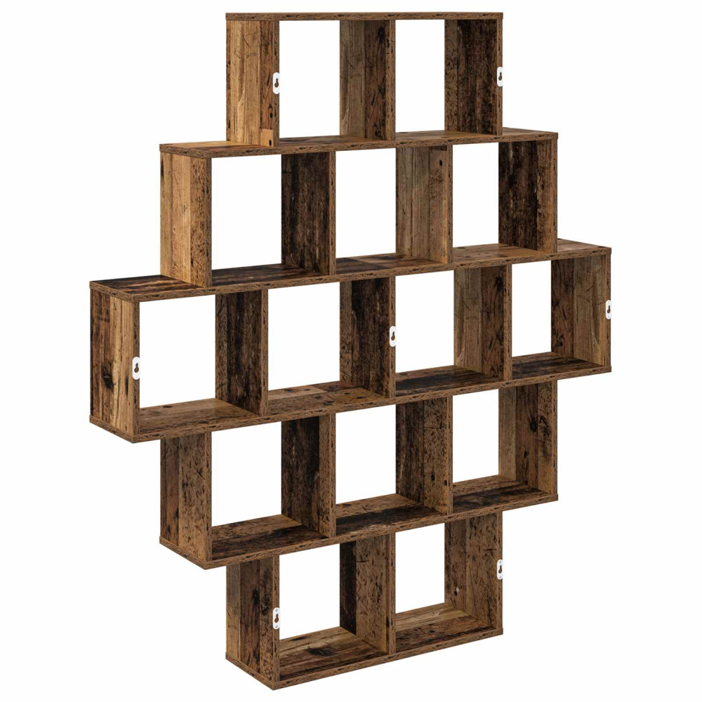Produktbild för Vägg hylla Gammalt trä 120 x 20 x 136 cm Konstruerat trä