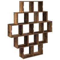Produktbild för Vägg hylla Gammalt trä 120 x 20 x 136 cm Konstruerat trä