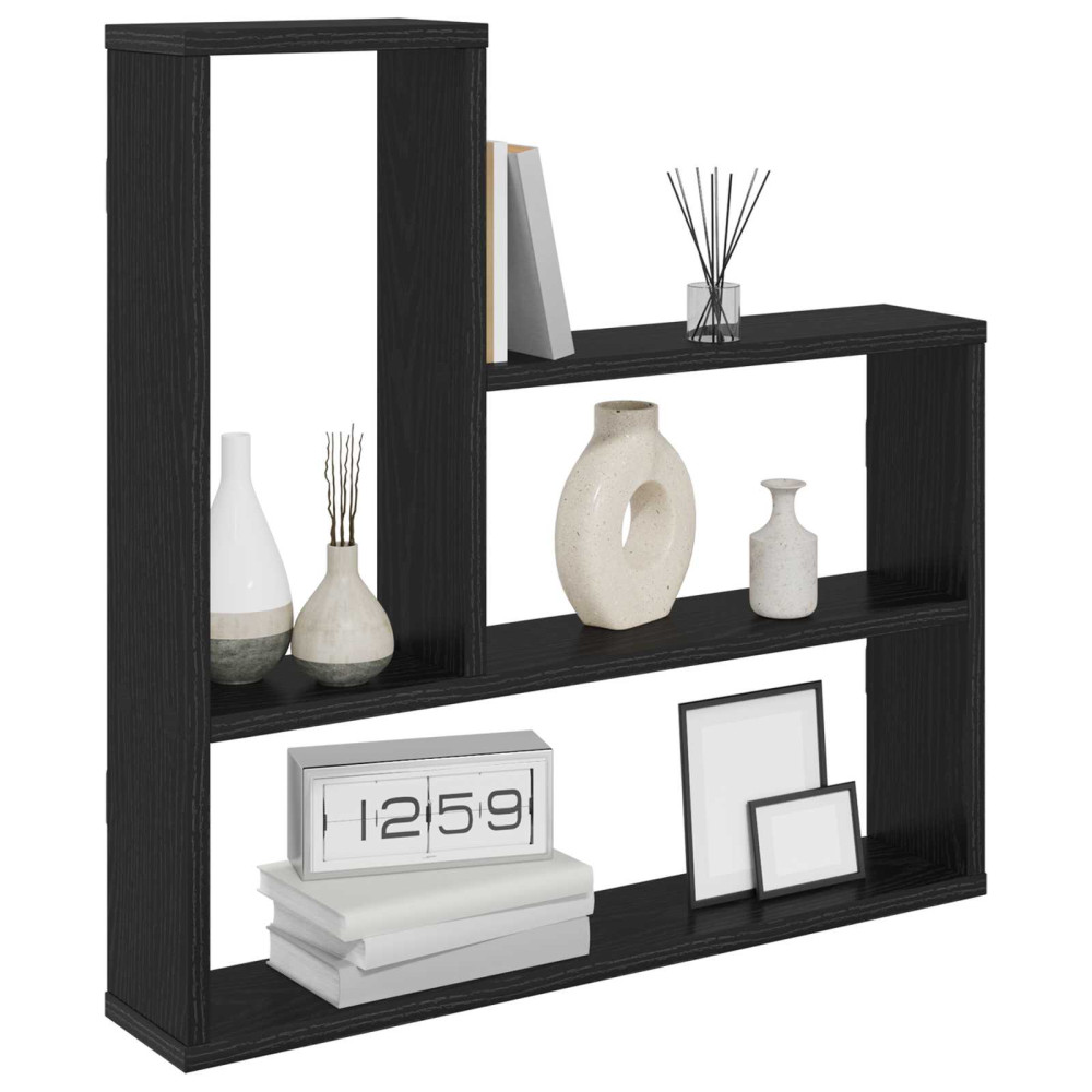 Produktbild för Vägg hylla Svart ek 60 x 11 x 60 cm Konstruerat trä