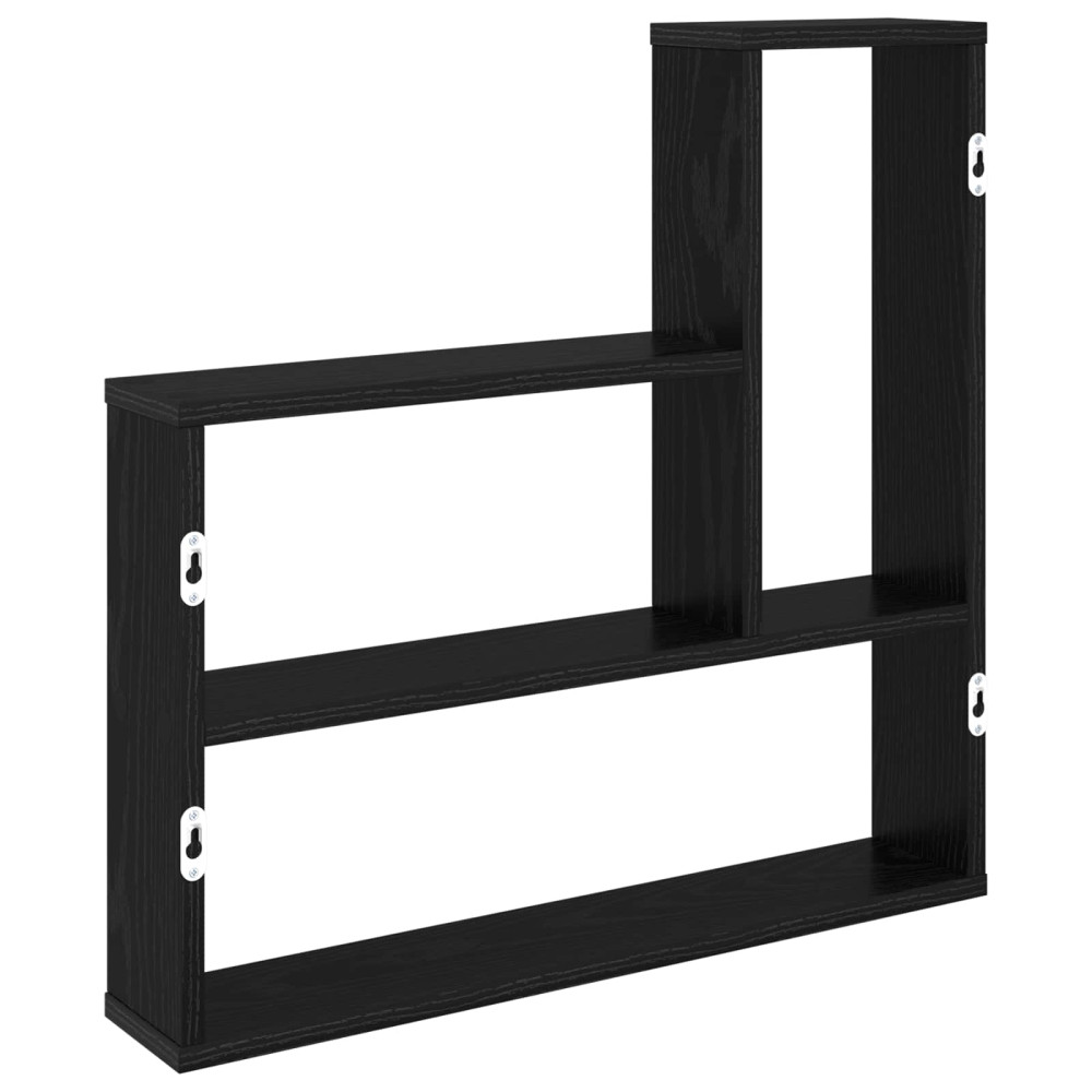 Produktbild för Vägg hylla Svart ek 60 x 11 x 60 cm Konstruerat trä