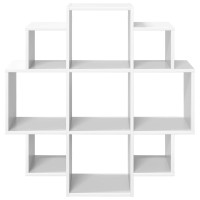 Produktbild för Vägg hylla Vit 90 x 25 x 90 cm Konstruerat trä