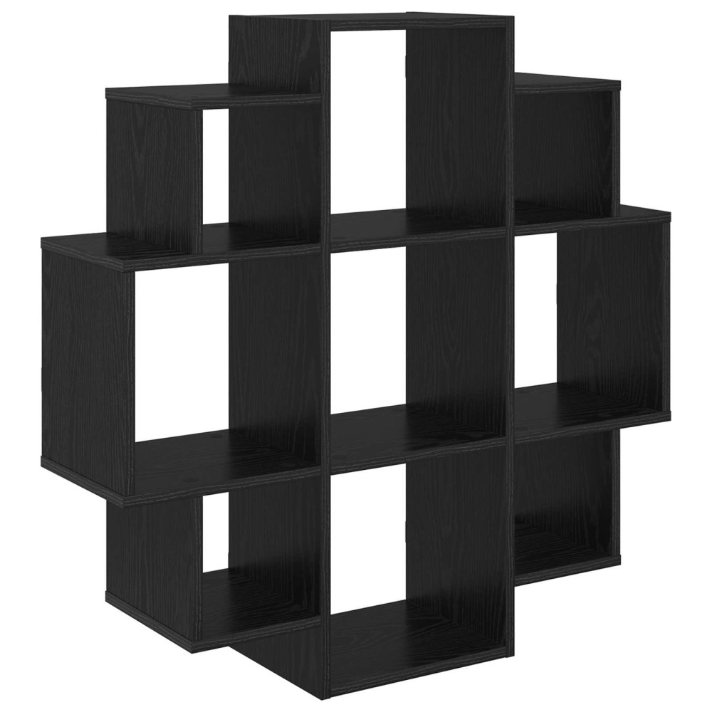 Produktbild för Vägg hylla Svart ek 90 x 25 x 90 cm Konstruerat trä