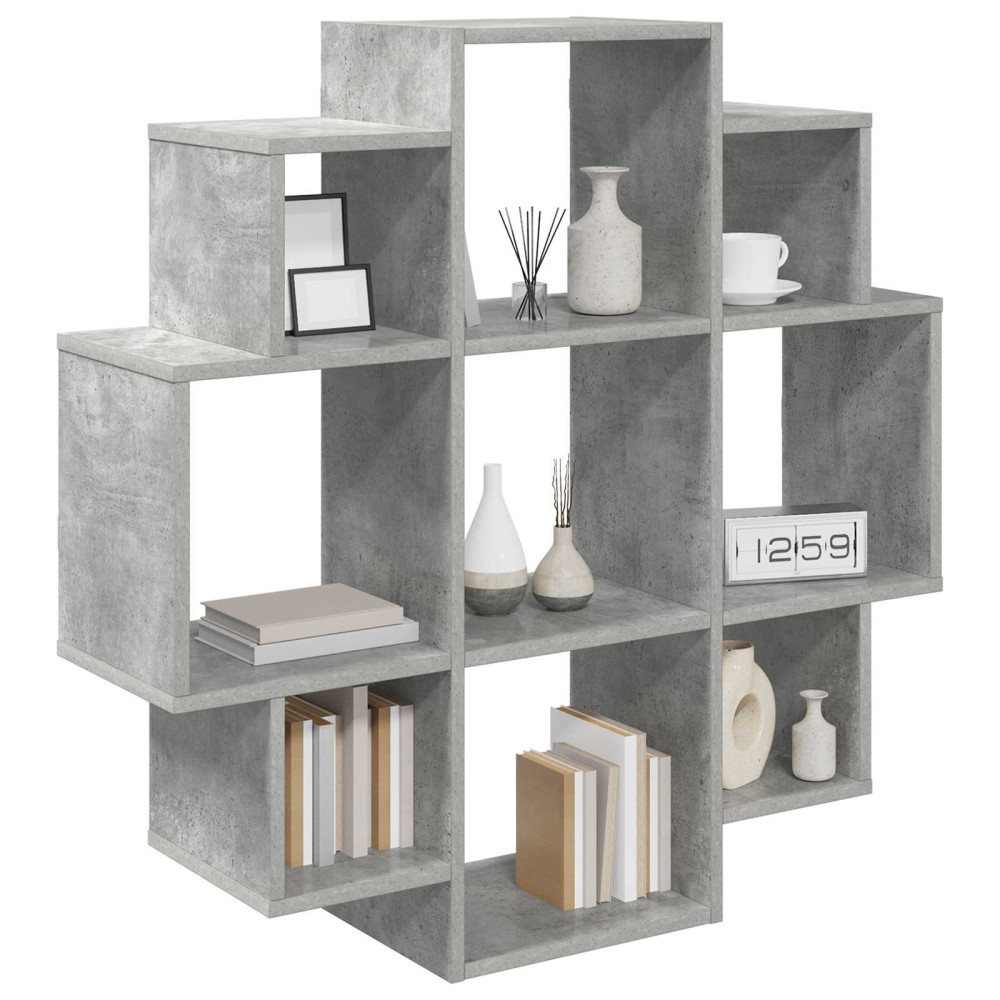 Produktbild för Vägg hylla Betonggrå 90 x 25 x 90 cm Konstruerat trä