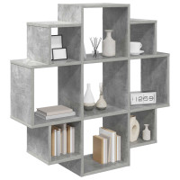 Produktbild för Vägg hylla Betonggrå 90 x 25 x 90 cm Konstruerat trä