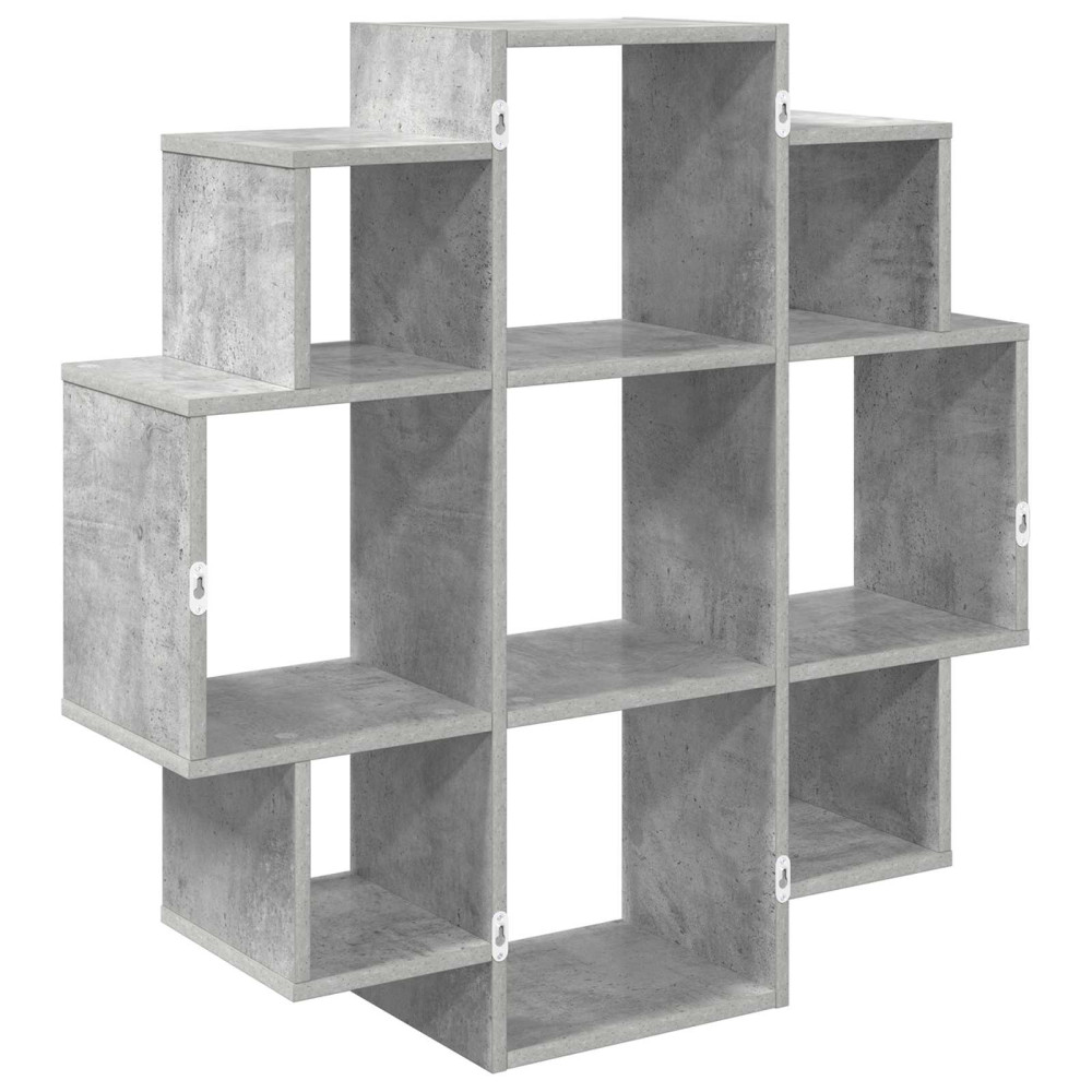 Produktbild för Vägg hylla Betonggrå 90 x 25 x 90 cm Konstruerat trä