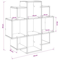Produktbild för Vägg hylla Betonggrå 90 x 25 x 90 cm Konstruerat trä