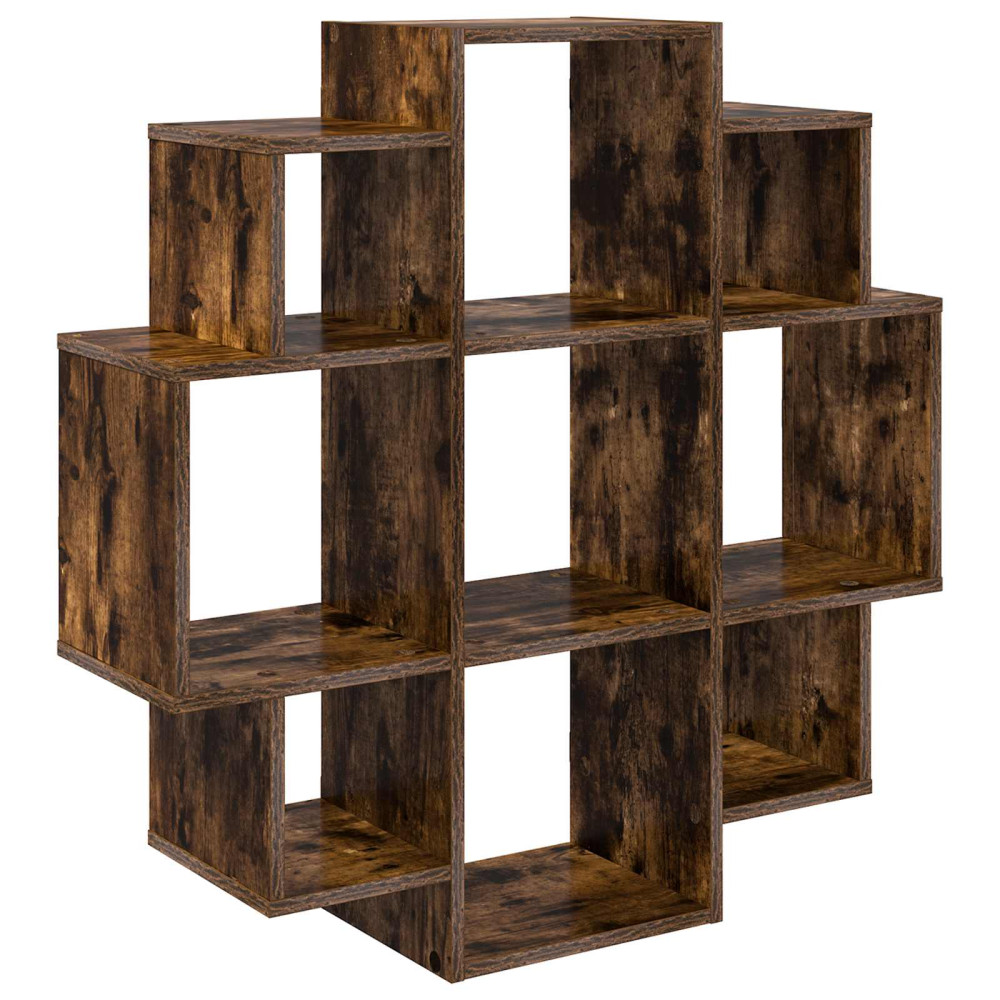 Produktbild för Vägg hylla Rökt ek 90 x 25 x 90 cm Konstruerat trä