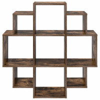Produktbild för Vägg hylla Rökt ek 90 x 25 x 90 cm Konstruerat trä